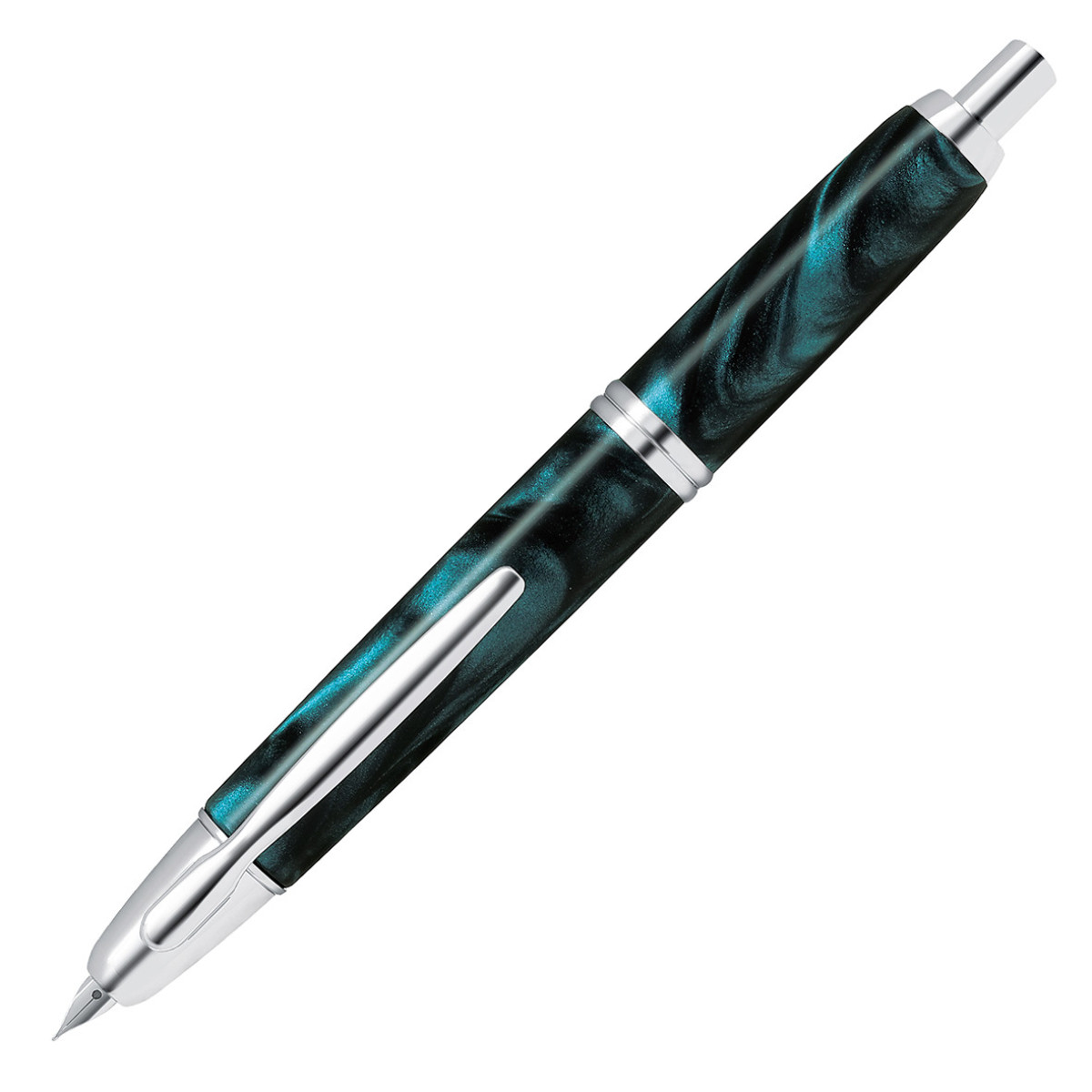 Pilot Capless SE Retractable Fountain Pen in Marble Green